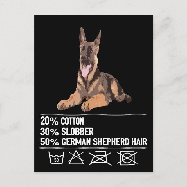 1 20% Cotton 30% Slobber 50% German Shepherd Hair Postcard (Front)