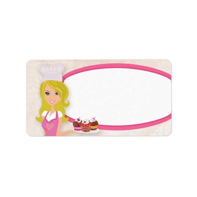 1.25"x2.75" Blonde Baker Pink Mailing Addres Label (Front)