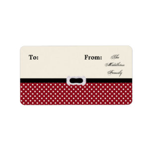 1.25"x2.75" Christmas Polka Dot Stick On Gift Tag