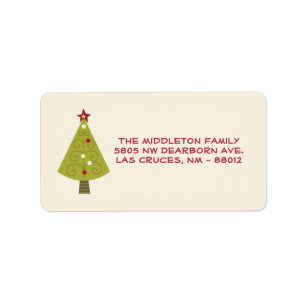 1.25"x2.75" Christmas XMAS Tree Mailing Address Label