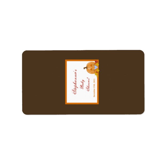 1.25"x2.75" Hershey's Miniature Autumn Fall Pumpki Label (Front)