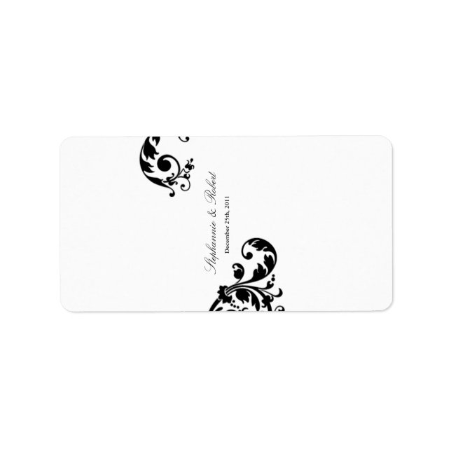 1.25"x2.75" Hershey's Miniature Black White Floral Label (Front)