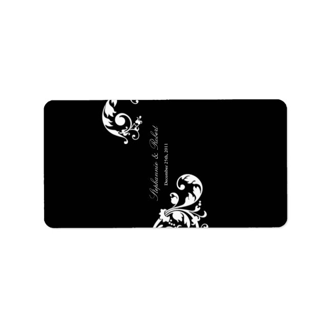 1.25"x2.75" Hershey's Miniature Black White Floral Label (Front)