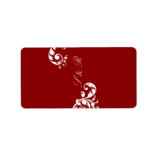 1.25"x2.75" Hershey's Miniature Crimson Red Floral Label