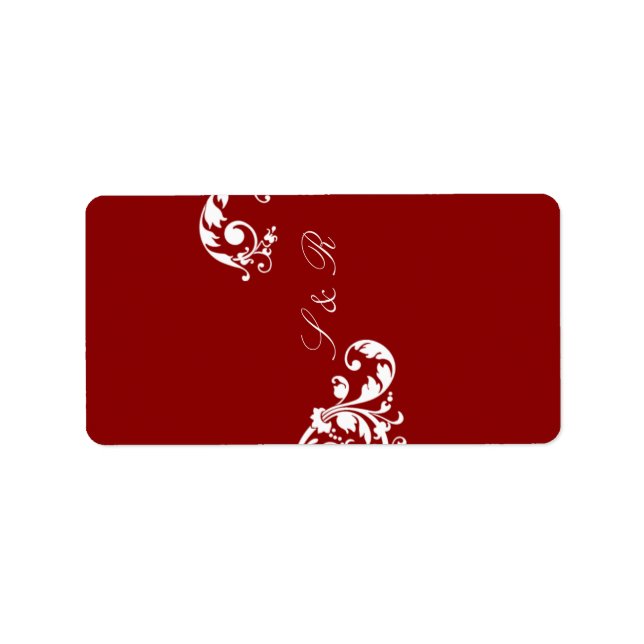 1.25"x2.75" Hershey's Miniature Crimson Red Floral Label (Front)