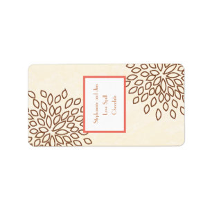 1.25"x2.75" Hersheys Miniature Pink / Brown Floral Label