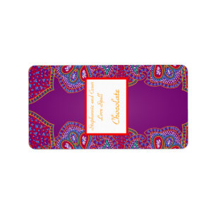 1.25"x2.75" Hersheys Miniature Purple Palace India Label