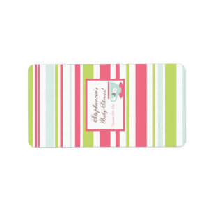 1.25"x2.75" Hershey's Miniature Tea Party Pink Label