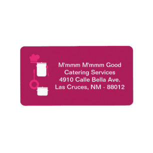 1.25"x2.75" Hot Pink Catering Mailing Addres Label