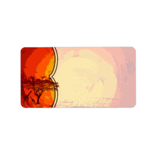 1.25"x2.75" Mailing Address African Safari Giraffe Label