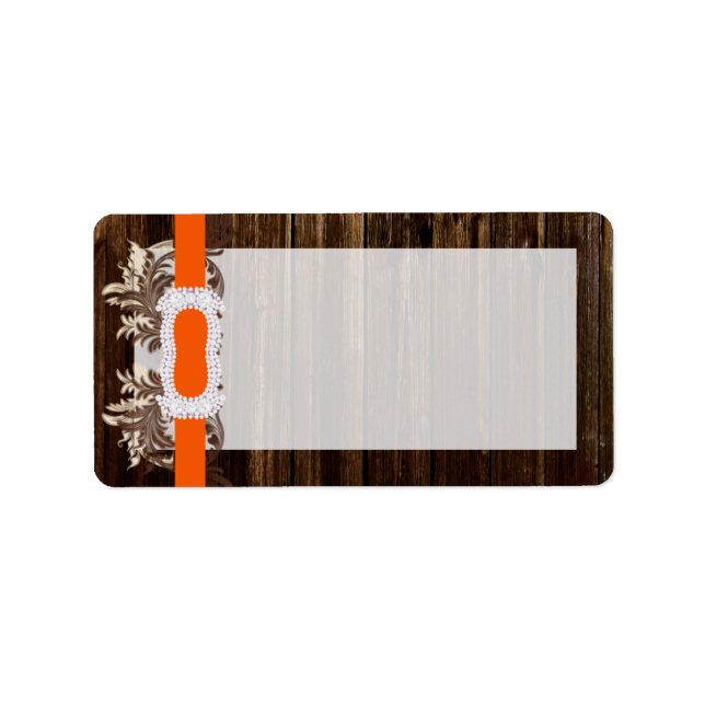 1.25"x2.75" Mailing Address Barn Wood Diamond Label (Front)