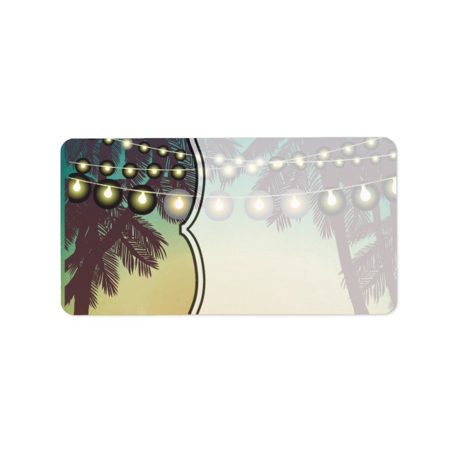 1.25"x2.75" Mailing Address Beach Sunset Palm Tree Label (Front)