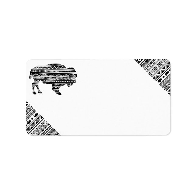1.25"x2.75" Mailing Address Boho Buffalo Tribal Pa Label (Front)
