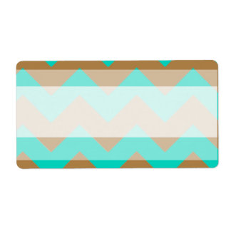 1.25"x2.75" Mailing Address Chevron Brown Seafoam