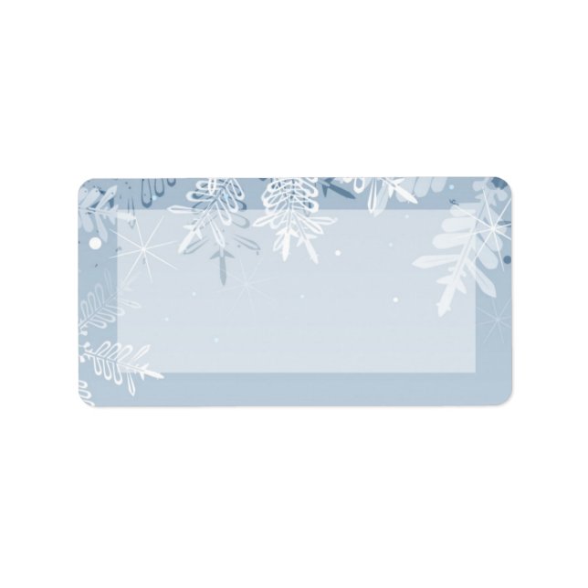 1.25"x2.75" Mailing Address Crystal Snowflakes Label (Front)