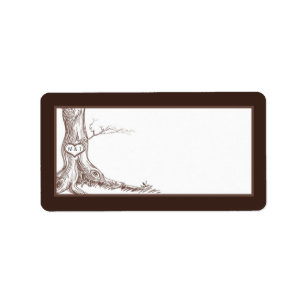 1.25"x2.75" Mailing Address Fall Tree Initial Label