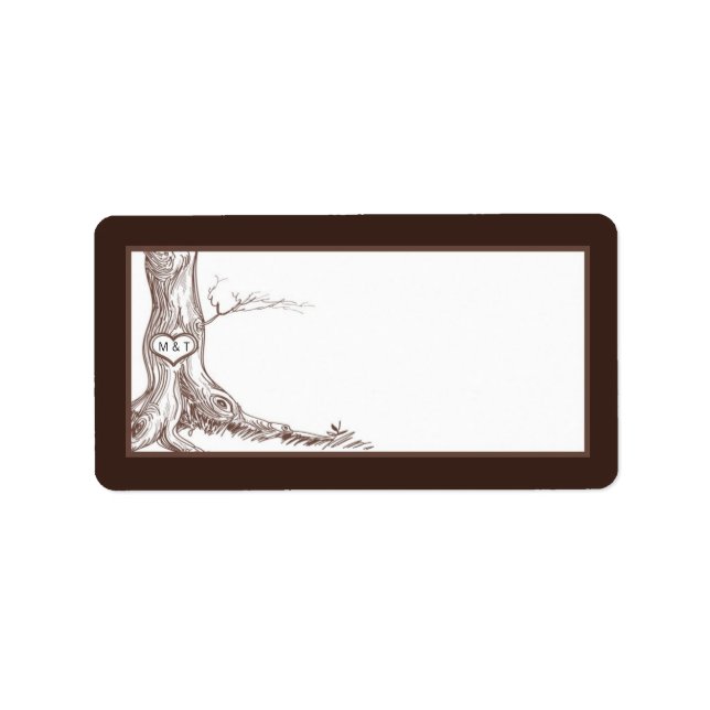 1.25"x2.75" Mailing Address Fall Tree Initial Label (Front)