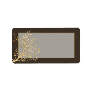 1.25"x2.75" Mailing Address Gold Foil Autumn Fall Label