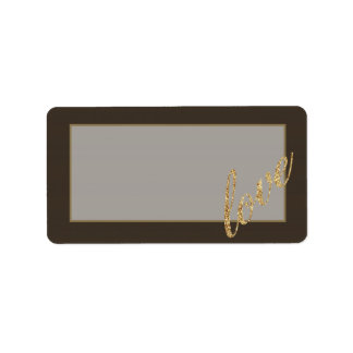 1.25"x2.75" Mailing Address Gold Foil Glitter Love Label
