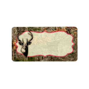 1.25"x2.75" Mailing Address Hunting Deer Buck Head Label