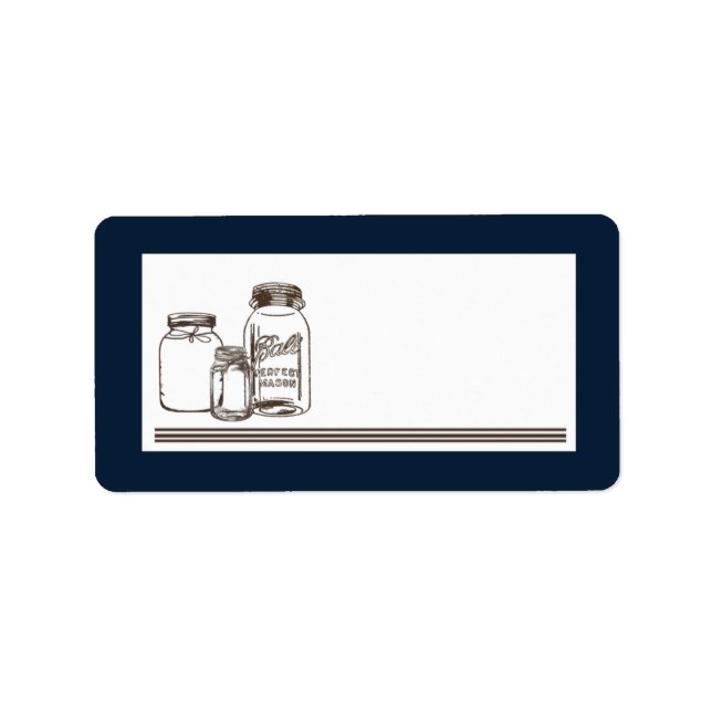 1.25"x2.75" Mailing Address Mason Jar Country Rust Label (Front)