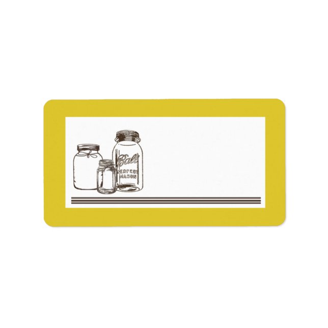 1.25"x2.75" Mailing Address Mason Jar Country Rust Label (Front)