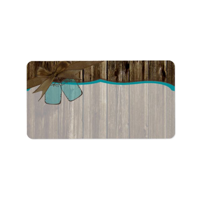 1.25"x2.75" Mailing Address Mason Jar Initials Rus Label (Front)