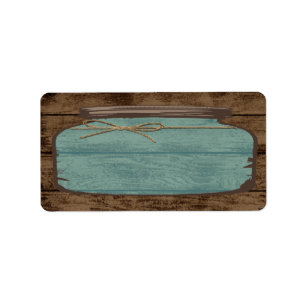 1.25"x2.75" Mailing Address Mason Jar Wood Count Label