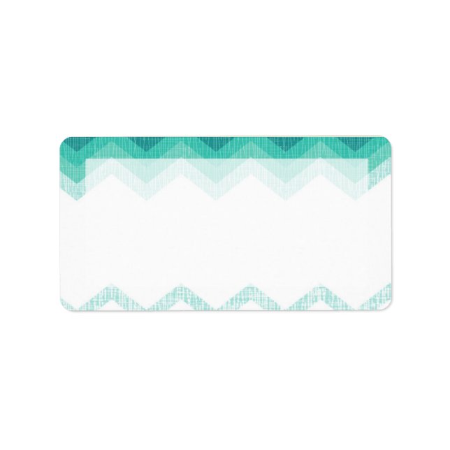 1.25"x2.75" Mailing Address Ombre Teal Chevron Label (Front)
