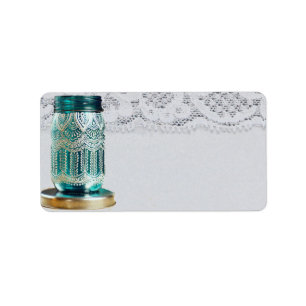 1.25"x2.75" Mailing Address Rustic Mason Jar Label