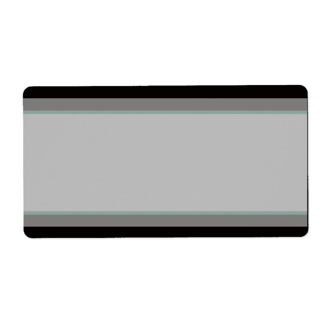 1.25"x2.75" Mailing Address Teal & Black Damask (Front)