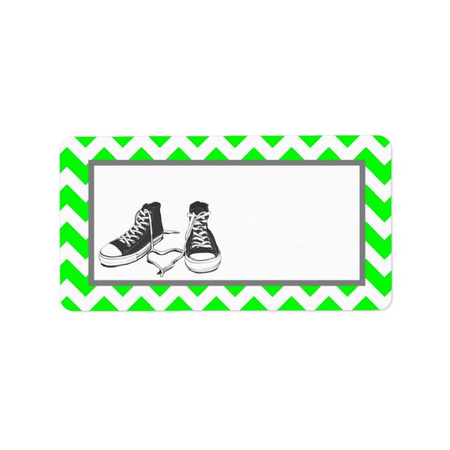 1.25"x2.75" Mailing Address Teenage Sneakers Chevr Label (Front)