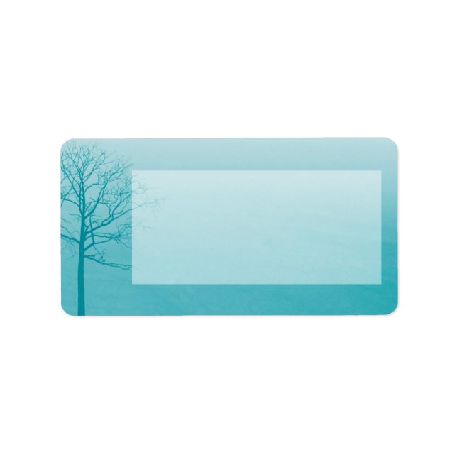 1.25"x2.75" Mailing Address Two Winter Trees Snow Label (Front)