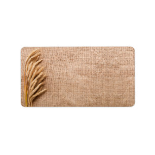 1.25"x2.75" Mailing Address Wheat on Burlap Sack C Label