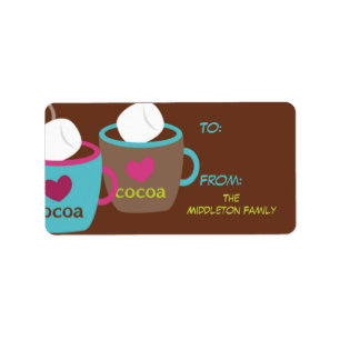 1.25"x2.75" Modern Cocoa Cup Stick On Gift Tag