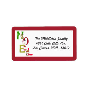 1.25"x2.75" NOEL Christmas Santa Mailing Label