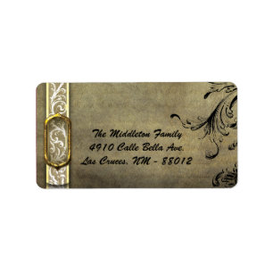 1.25"x2.75" XMAS Buckle Filigree Mailing Address Label
