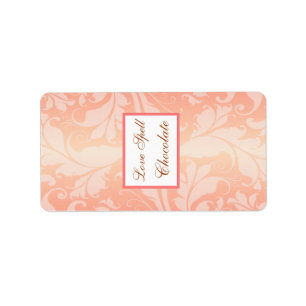 1.25" x 2.75" Hershey's Brown Rose on Pink Floral Label