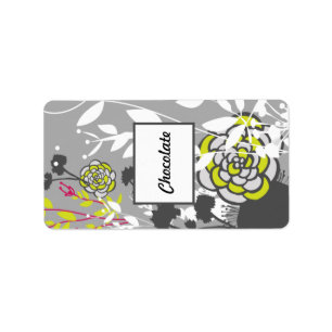 1.25" x 2.75" Hershey's Lime Green/Hot Pink Flower Label