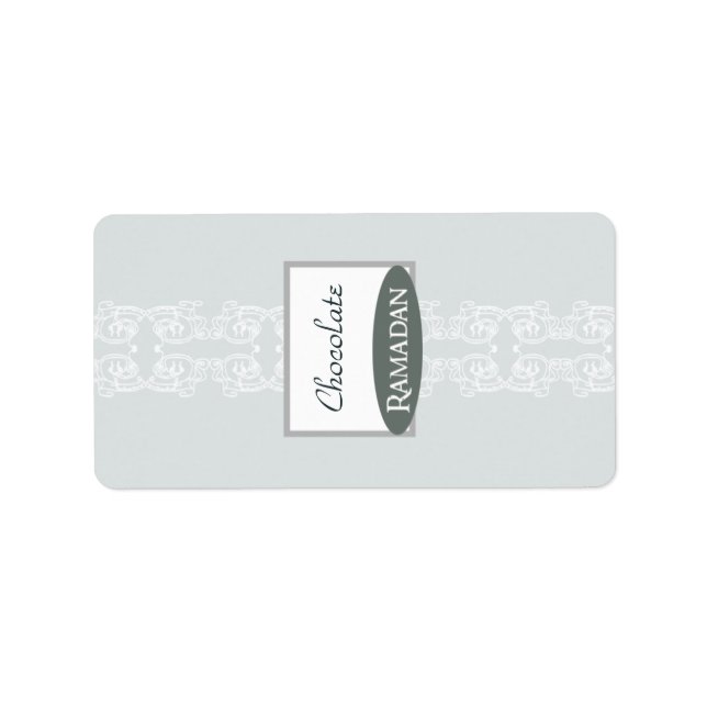 1.25" x 2.75" Hershey's Soft Blue Islamic Ramadan Label (Front)