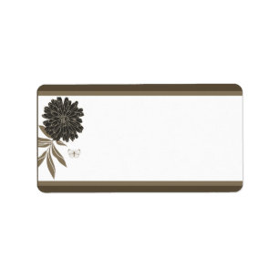 1.25" x 2.75" Mailing Address Black Cream Daisies/ Label