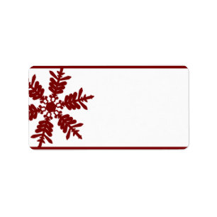 1.25" x 2.75" Mailing Address Christmas Red Snowfl Label