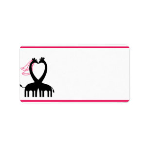 1.25" x 2.75" Mailing Address Hot Pink/Black Giraf Label