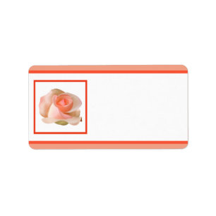 1.25" x 2.75" Mailing Address Pink/Peach Rose with Label