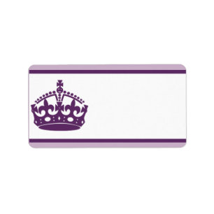 1.25" x 2.75" Mailing Address Royal Purple Crown/S Label