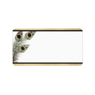 1.25" x 2.75" Mailing Address Vintage Peacock Gree Label