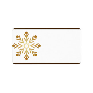 1.25" x 2.75" Mailing Address Winter Brown / Stars Label