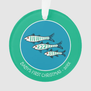 1, 2, 3 Fish with Little Fish and Coral Ornament