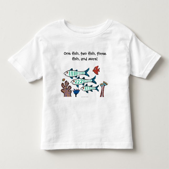 1, 2, 3 Fish with Little Fish and Coral Toddler T-Shirt (Front)