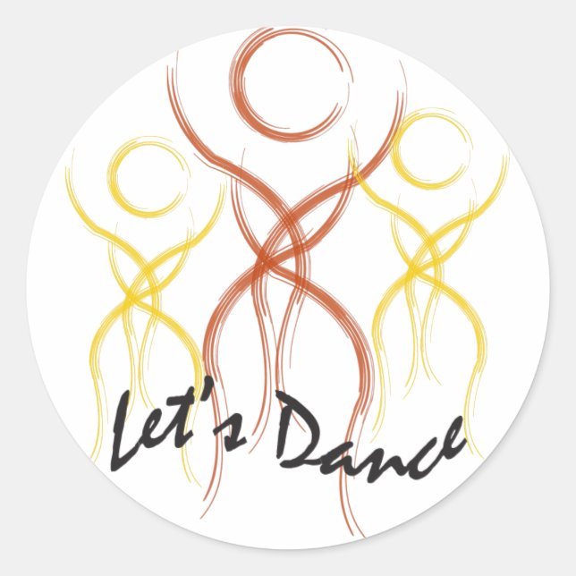1 2 3 Let's Dance Classic Round Sticker (Front)